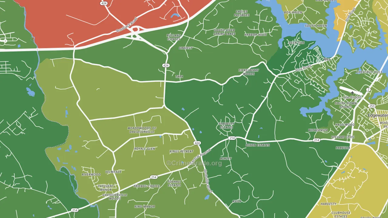 21035, MD Map of Drug-Related Crime Rates