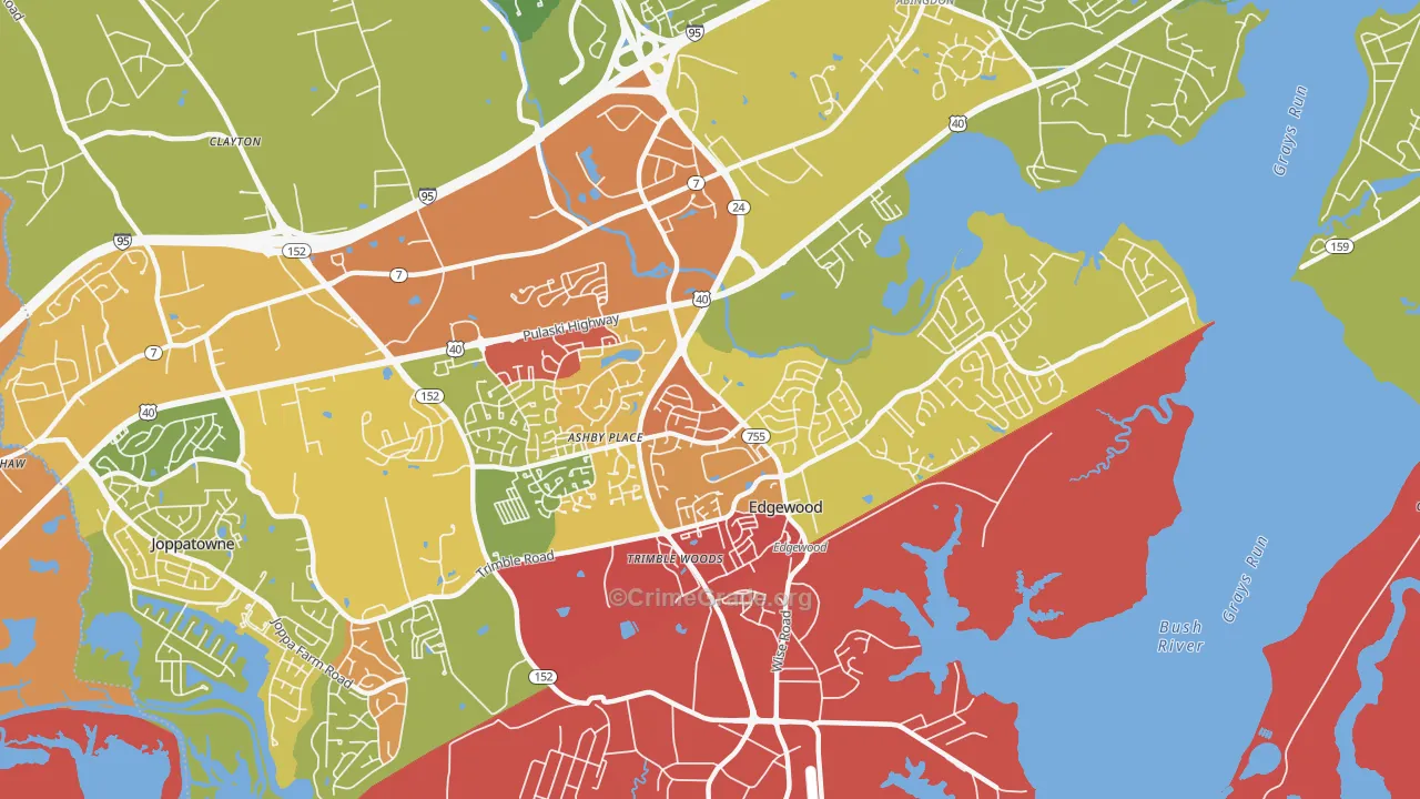 21040, MD Map of Drug-Related Crime Rates