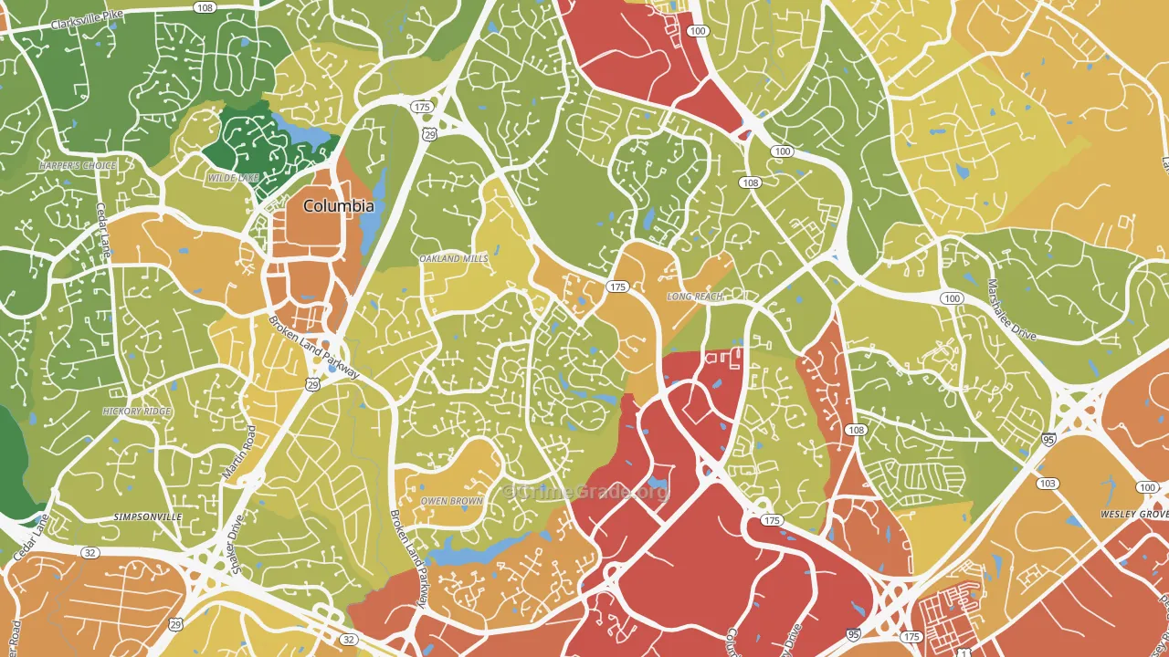 21045, MD Map of Drug-Related Crime Rates