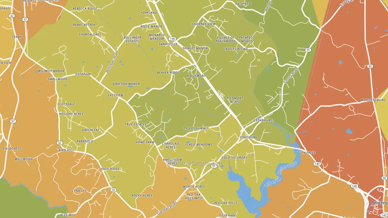 21048, MD Map of Drug-Related Crime Rates