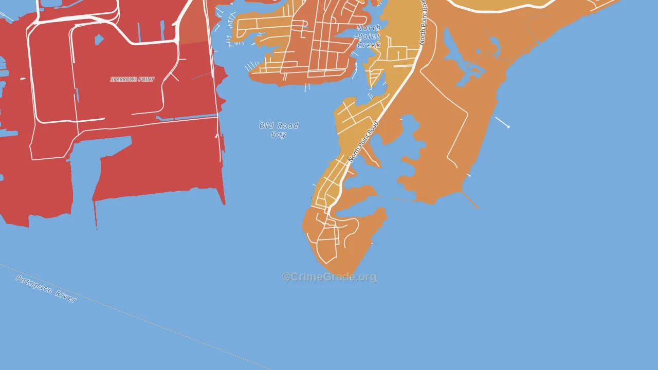21052, MD Map of Drug-Related Crime Rates