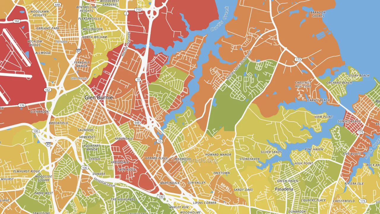21060, MD Map of Drug-Related Crime Rates
