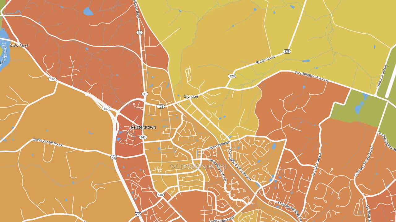 21071, MD Map of Drug-Related Crime Rates