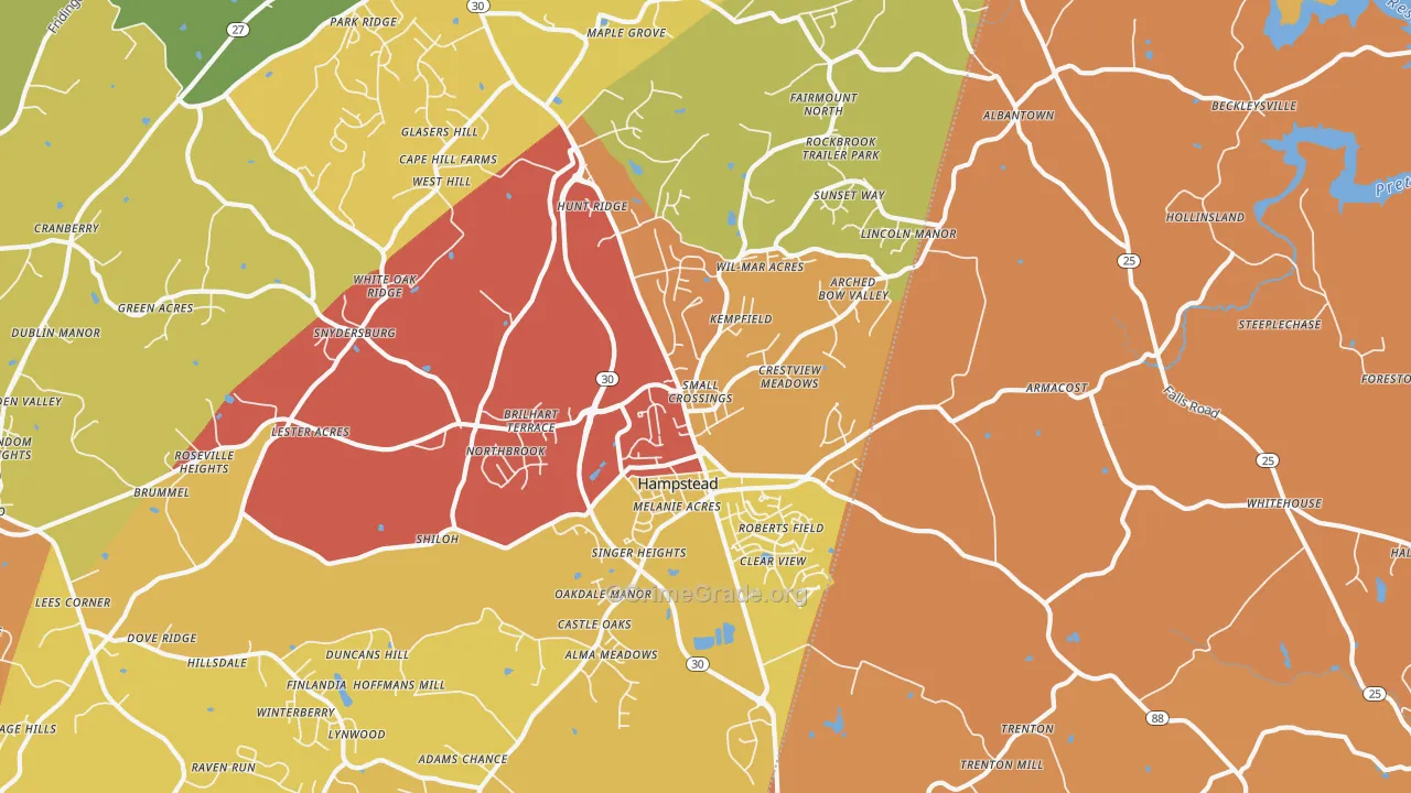 21074, MD Map of Drug-Related Crime Rates