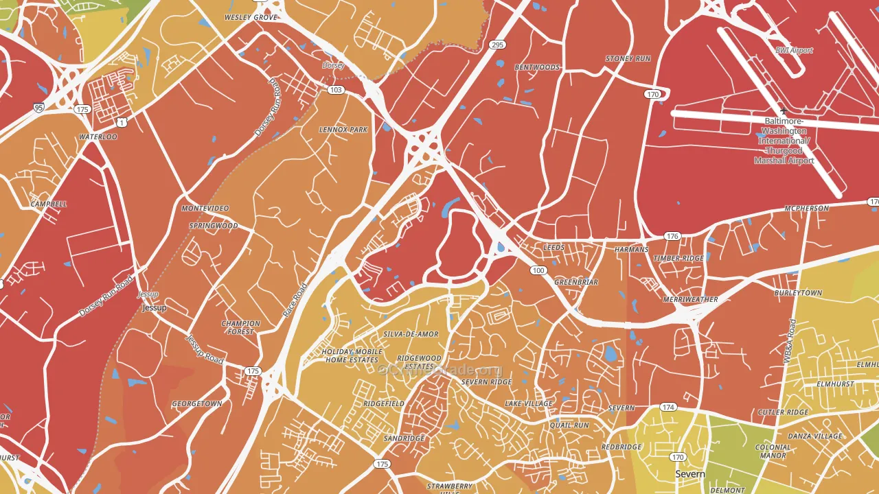 21076, MD Map of Drug-Related Crime Rates
