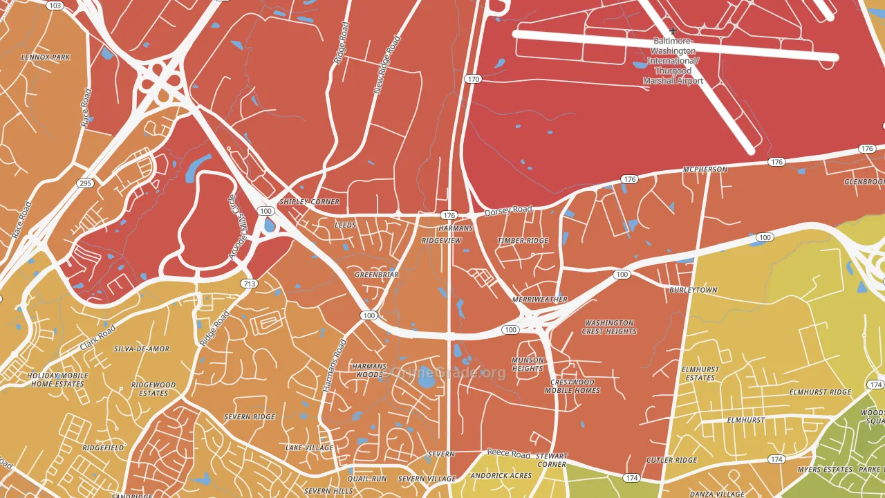 21077, MD Map of Drug-Related Crime Rates