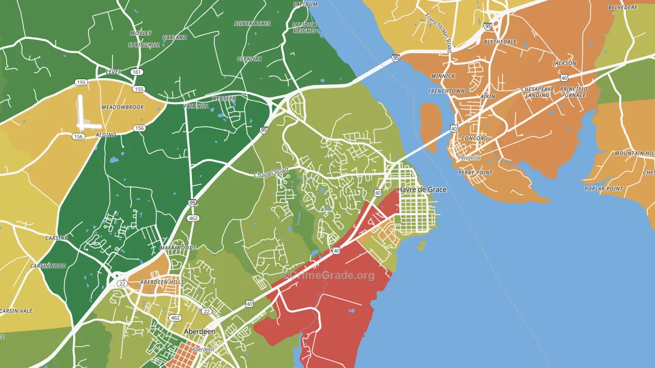 21078, MD Map of Drug-Related Crime Rates