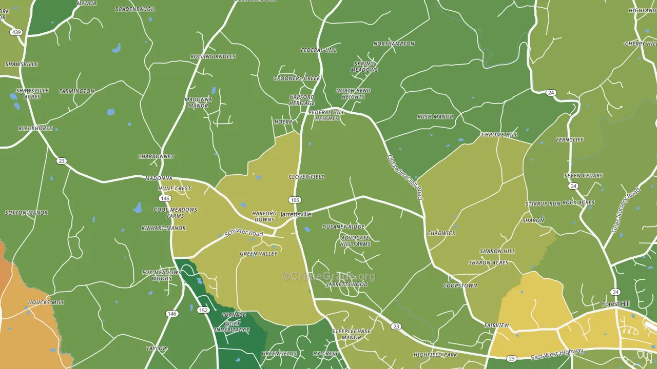 21084, MD Map of Drug-Related Crime Rates