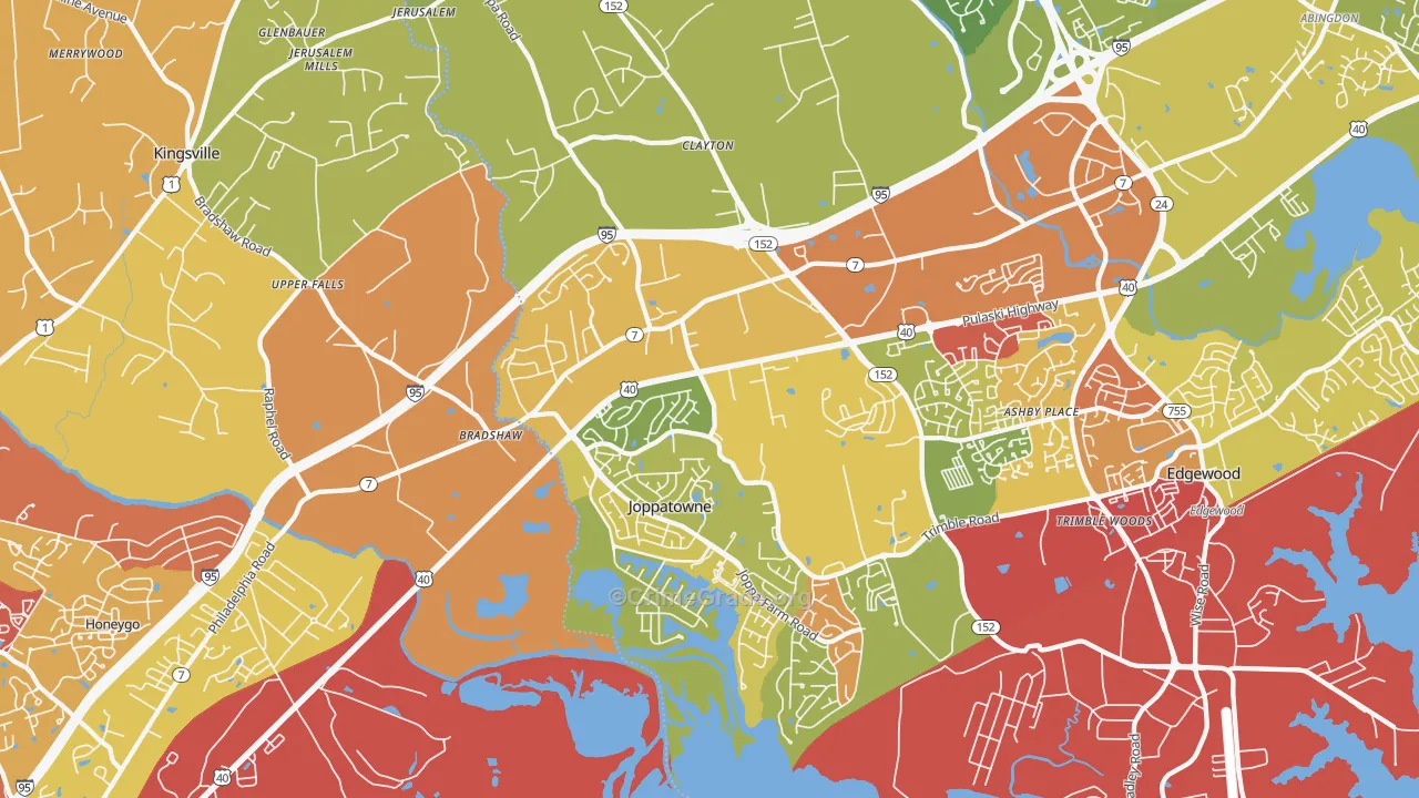 21085, MD Map of Drug-Related Crime Rates
