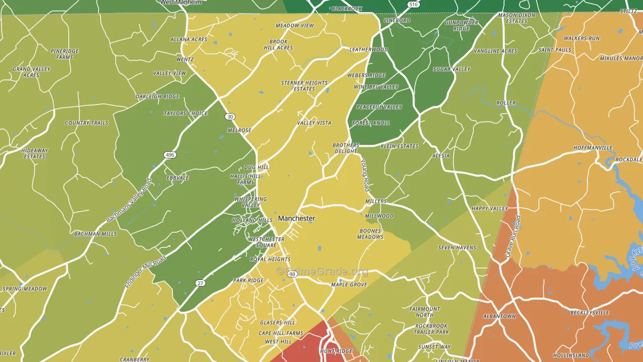 21102, MD Map of Drug-Related Crime Rates