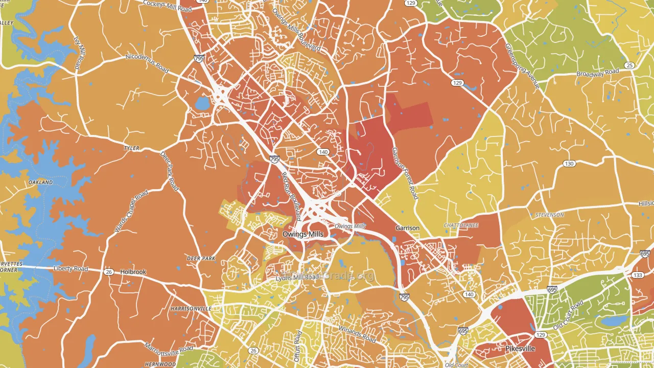 21117, MD Map of Drug-Related Crime Rates