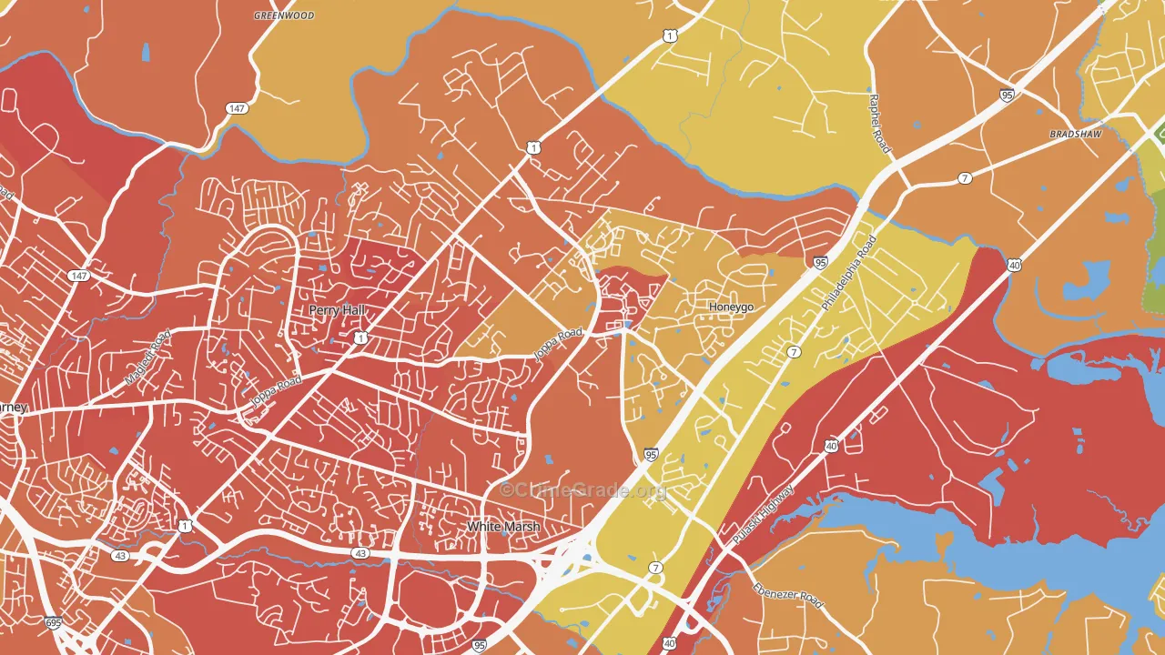 21128, MD Map of Drug-Related Crime Rates