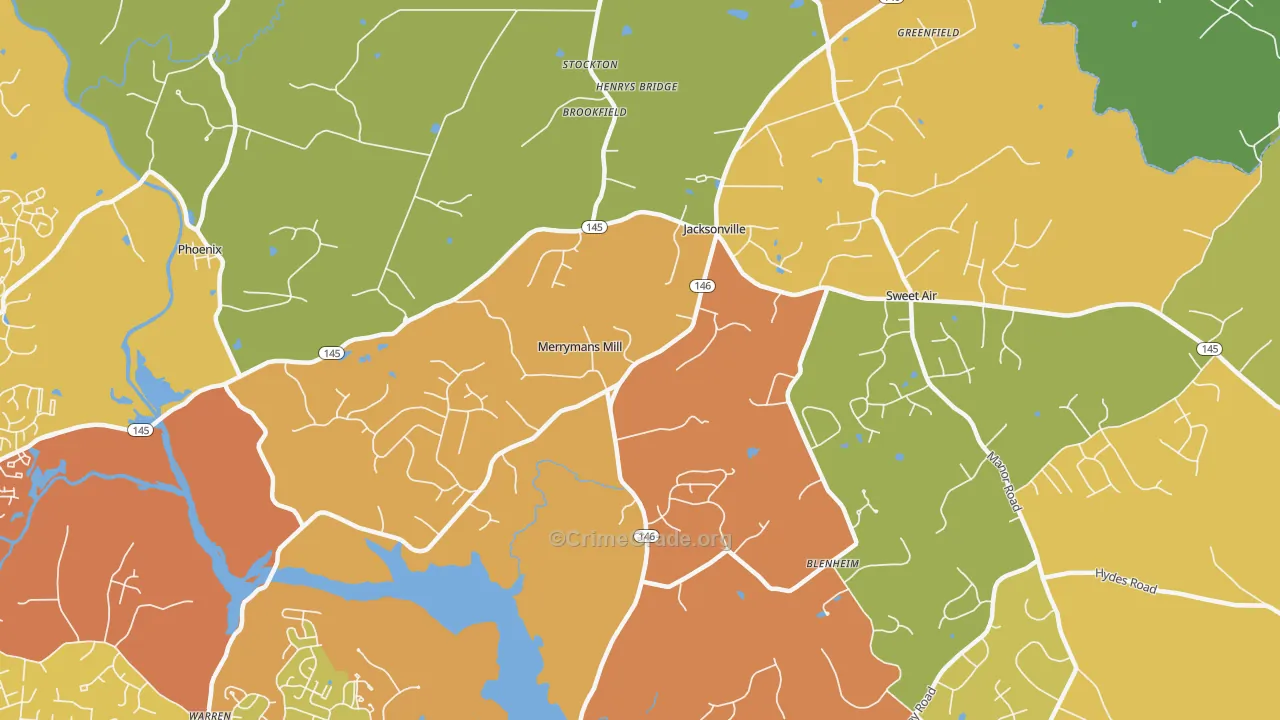 21131, MD Map of Drug-Related Crime Rates