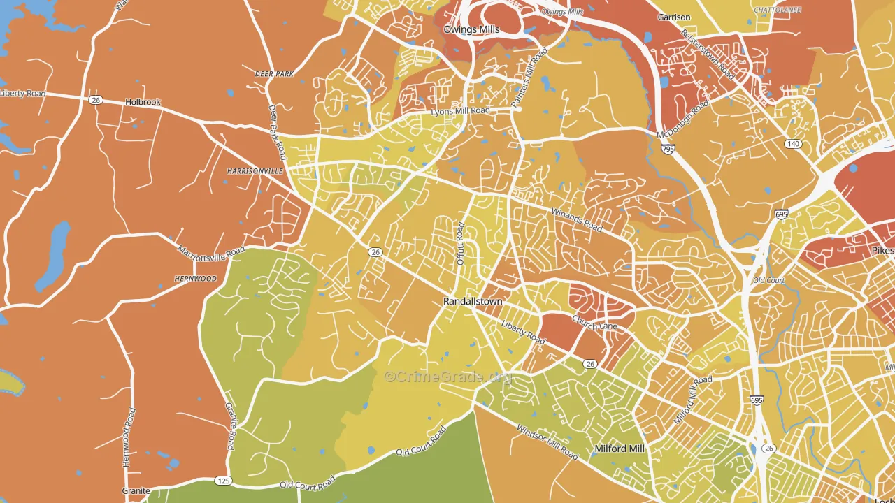21133, MD Map of Drug-Related Crime Rates