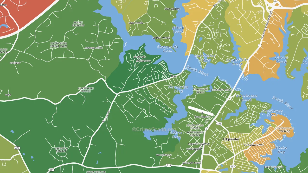 21140, MD Map of Drug-Related Crime Rates