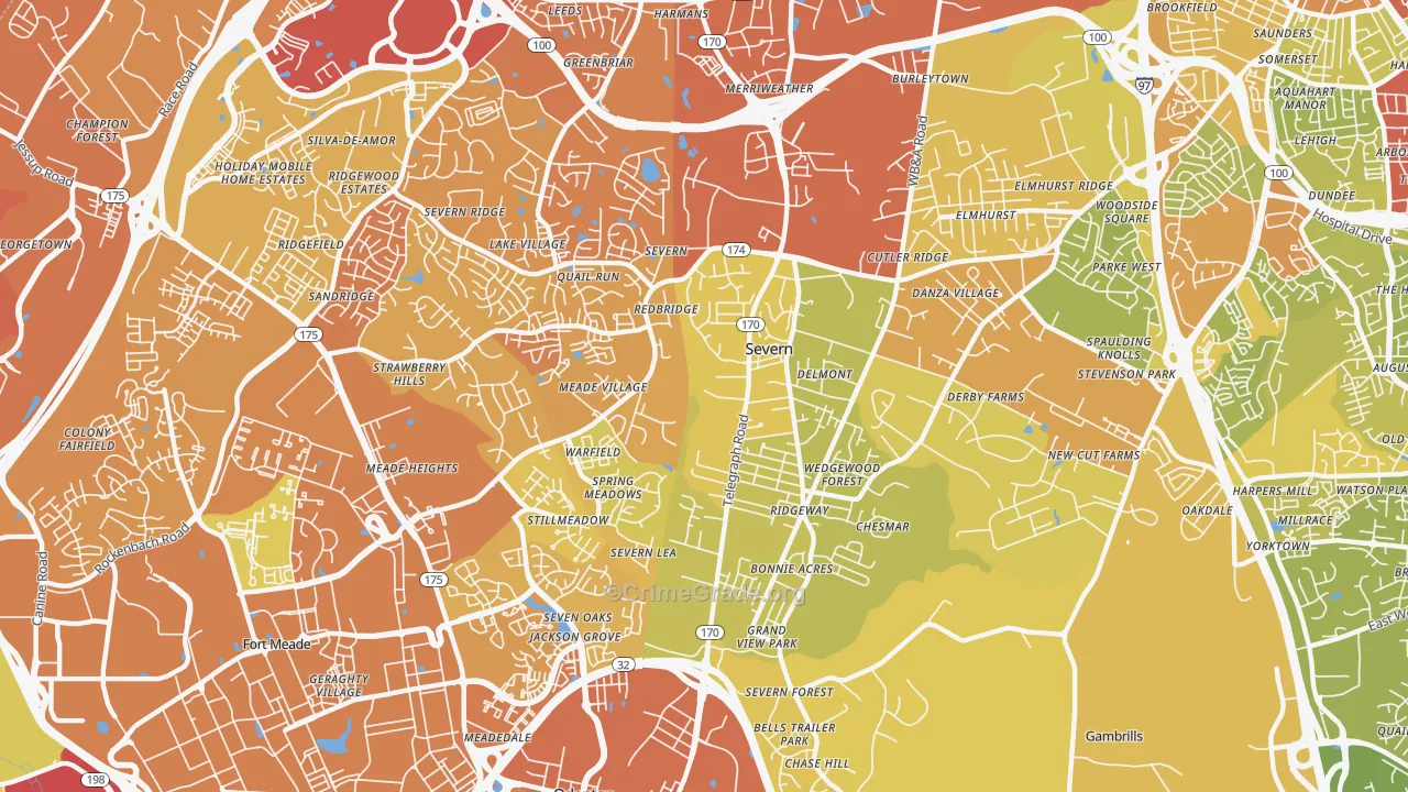 21144, MD Map of Drug-Related Crime Rates