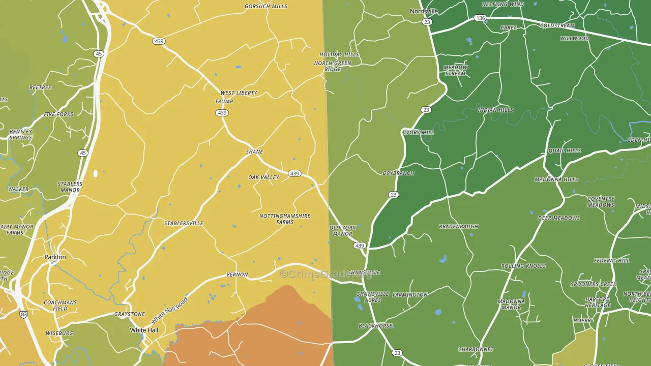 21161, MD Map of Drug-Related Crime Rates