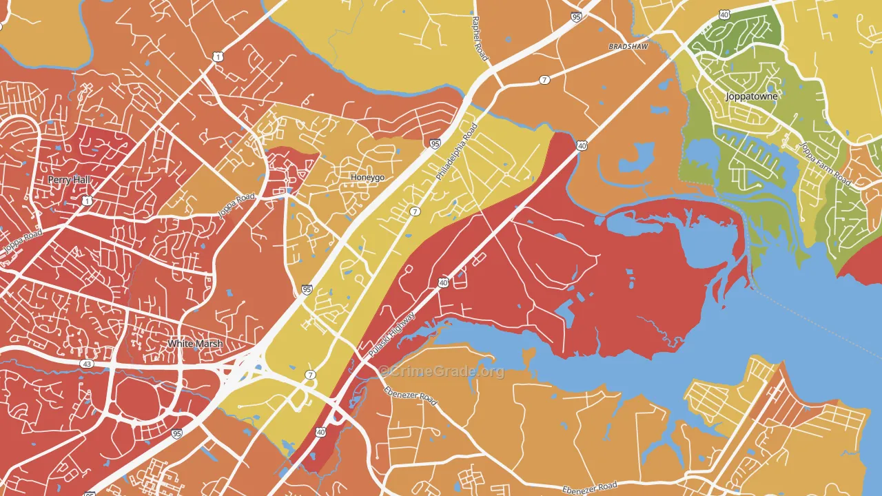 21162, MD Map of Drug-Related Crime Rates