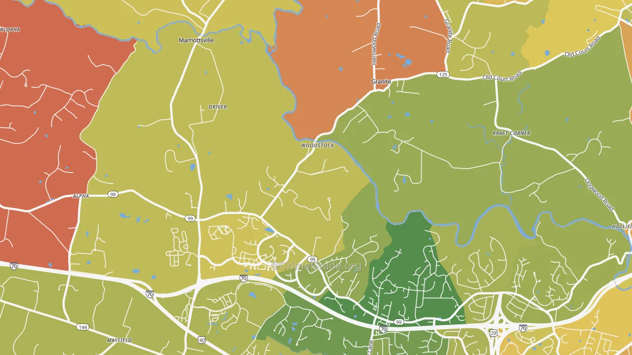 21163, MD Map of Drug-Related Crime Rates