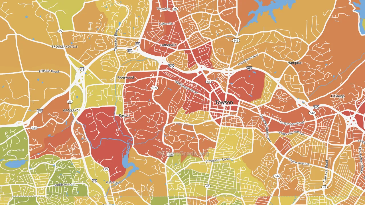 21204, MD Map of Drug-Related Crime Rates