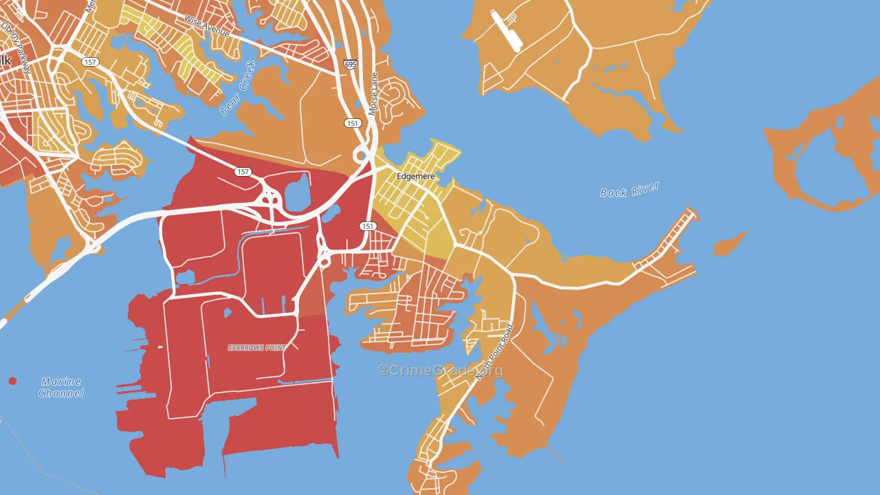 21219, MD Map of Drug-Related Crime Rates
