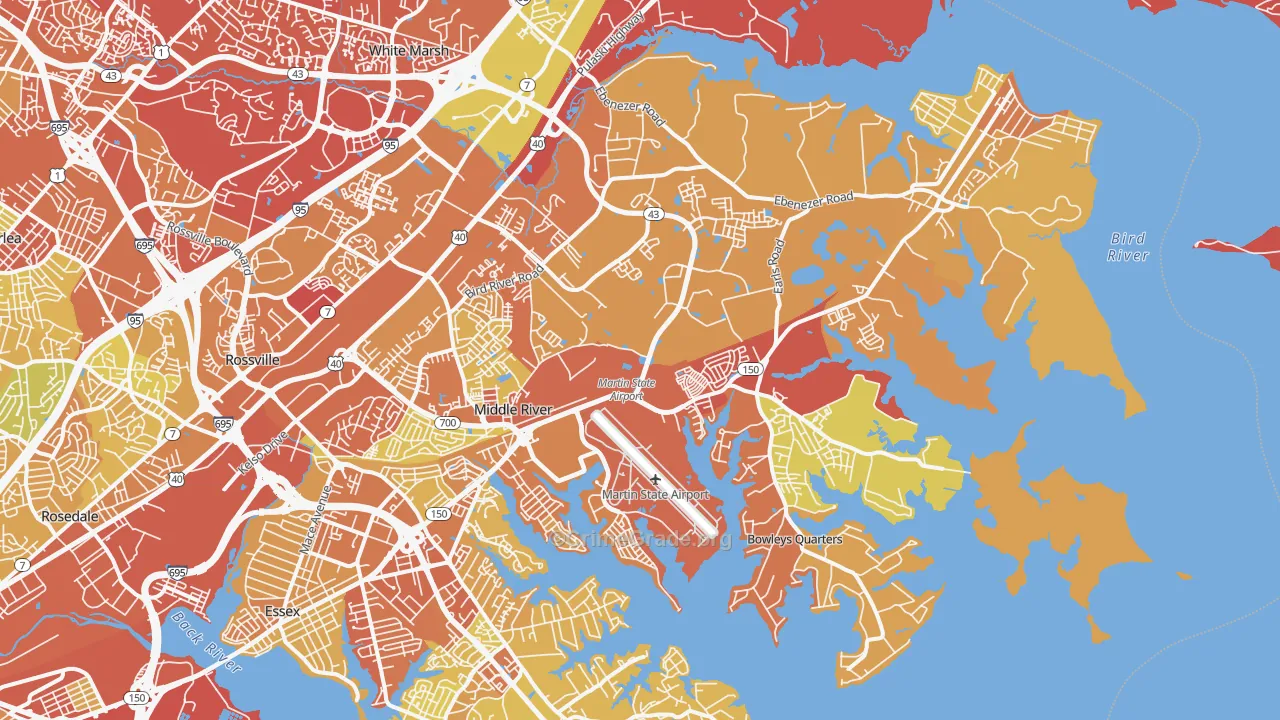 21220, MD Map of Drug-Related Crime Rates