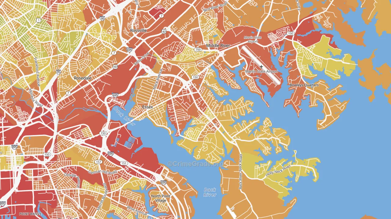 21221, MD Map of Drug-Related Crime Rates