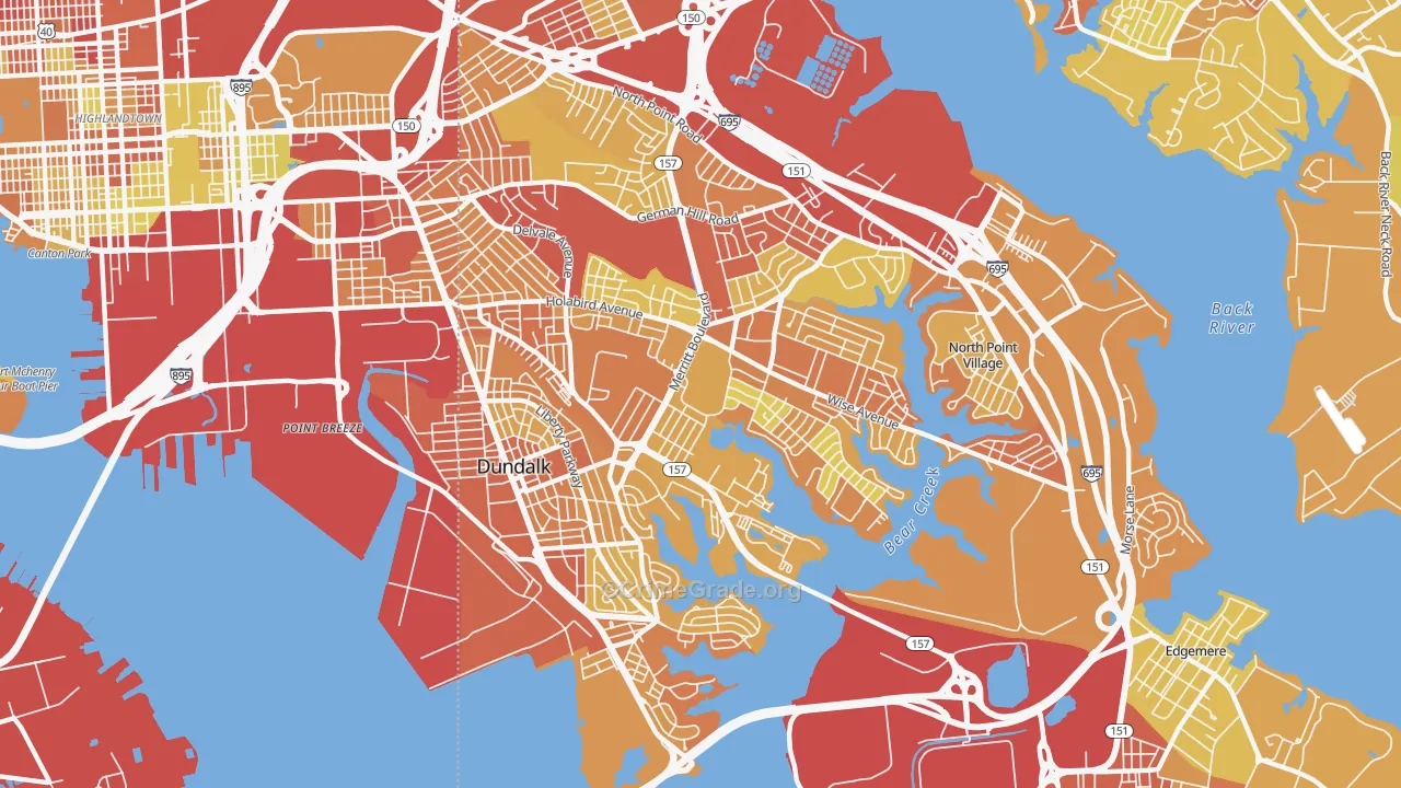 21222, MD Map of Drug-Related Crime Rates
