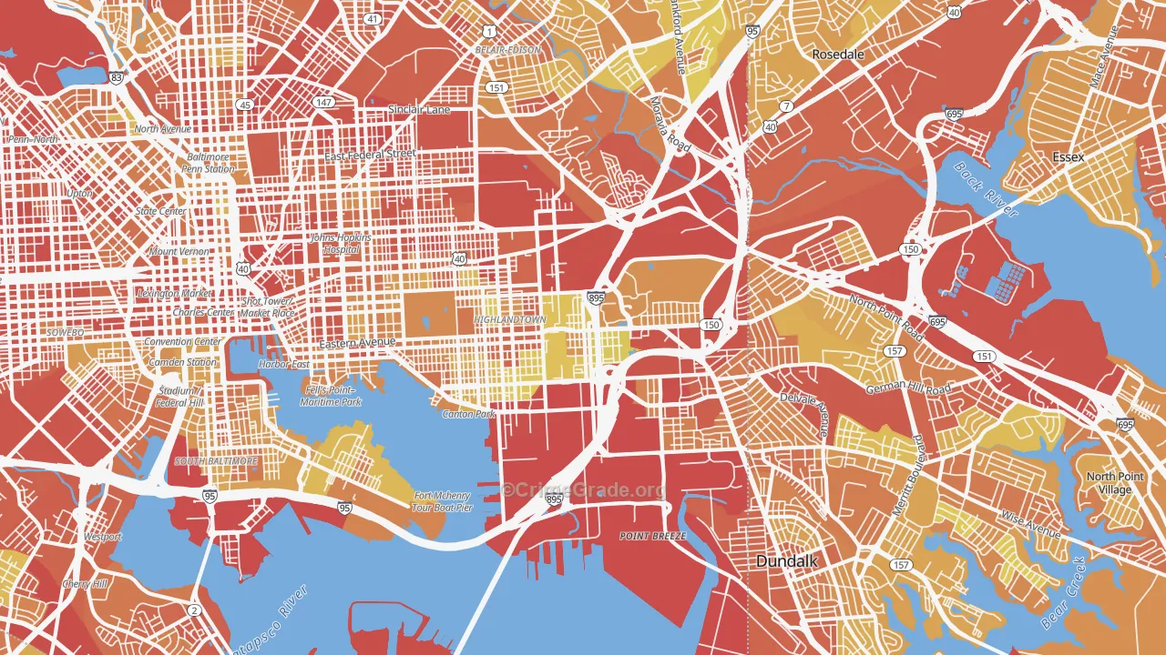 21224, MD Map of Drug-Related Crime Rates
