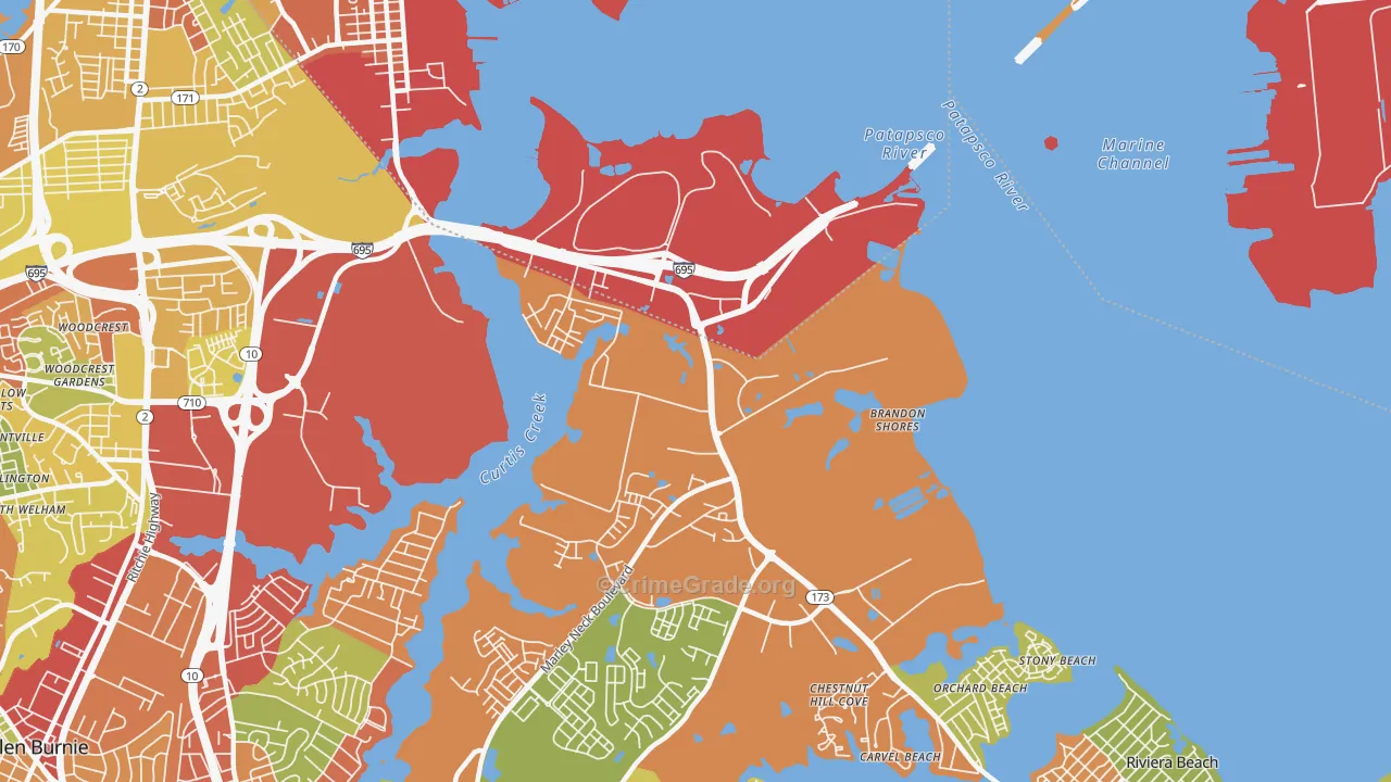 21226, MD Map of Drug-Related Crime Rates