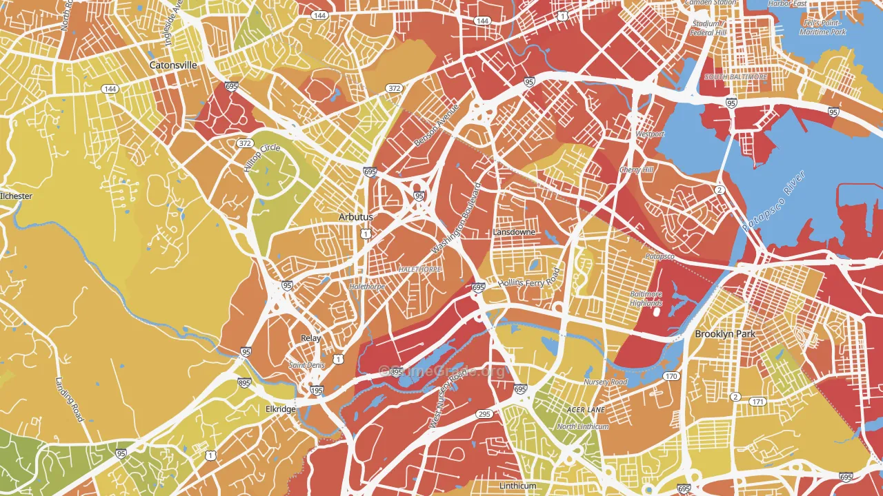 21227, MD Map of Drug-Related Crime Rates