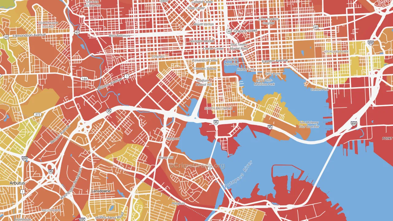 21230, MD Map of Drug-Related Crime Rates