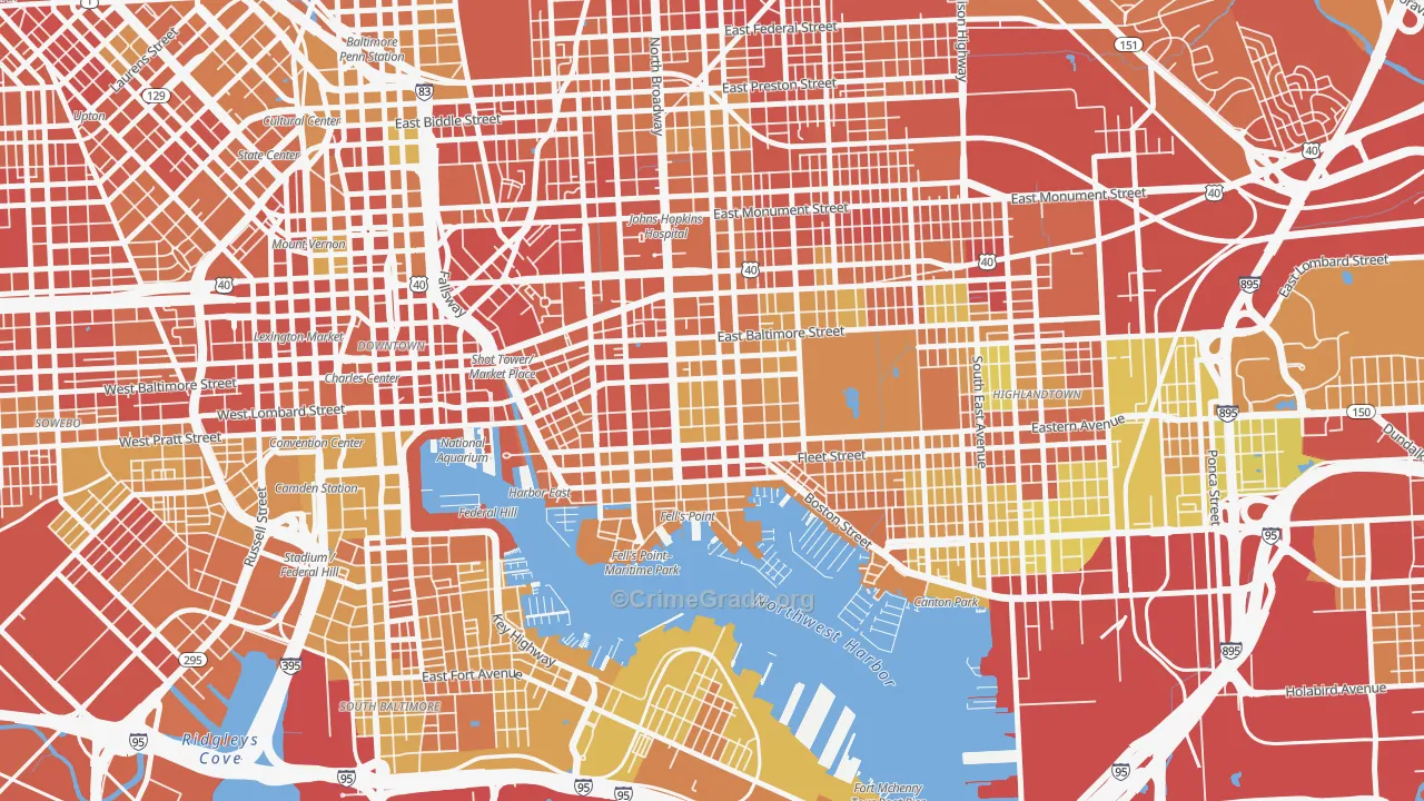 21231, MD Map of Drug-Related Crime Rates