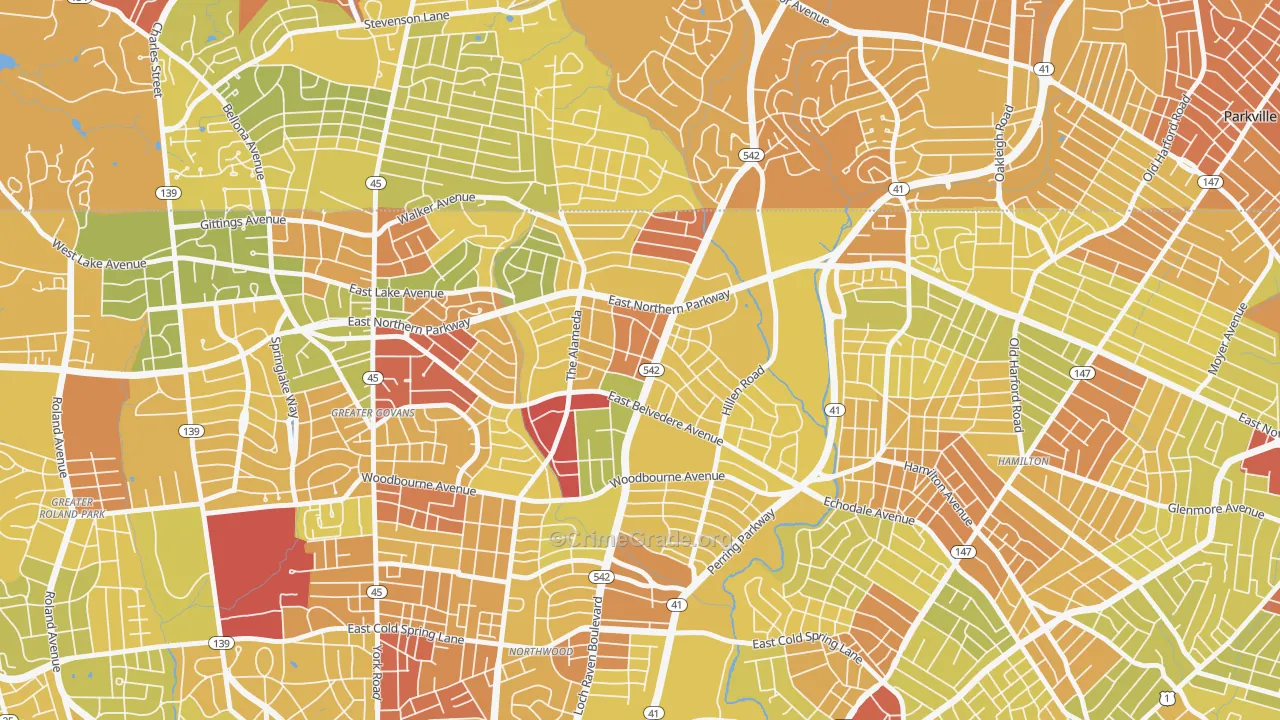21239, MD Map of Drug-Related Crime Rates