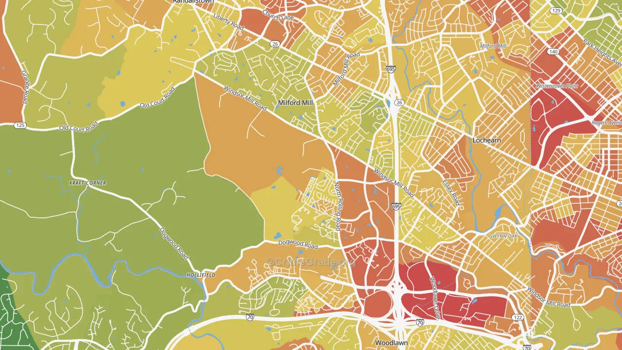 21244, MD Map of Drug-Related Crime Rates