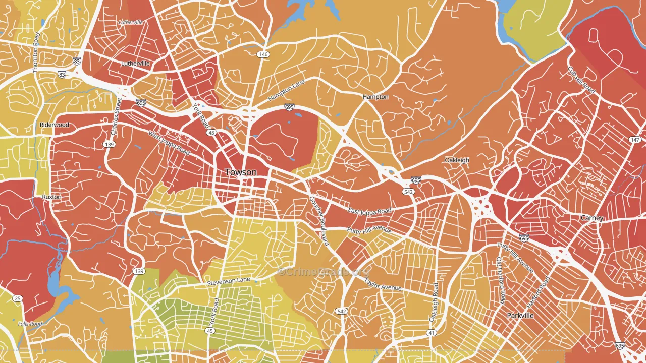 21286, MD Map of Drug-Related Crime Rates