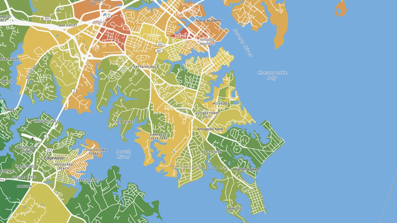 21403, MD Map of Drug-Related Crime Rates