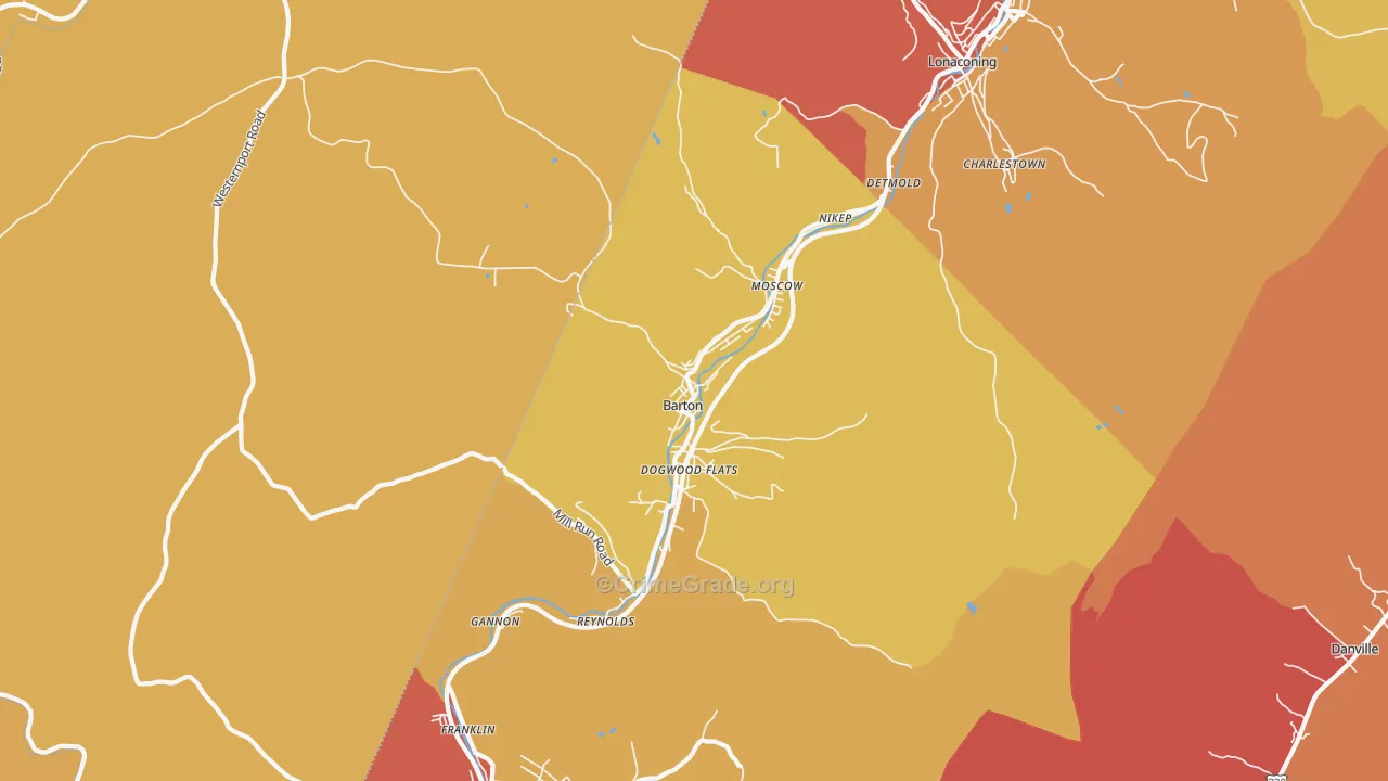 21521, MD Map of Drug-Related Crime Rates
