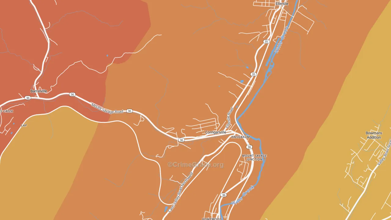 21524, MD Map of Drug-Related Crime Rates