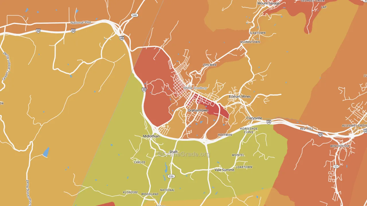 21532, MD Map of Drug-Related Crime Rates