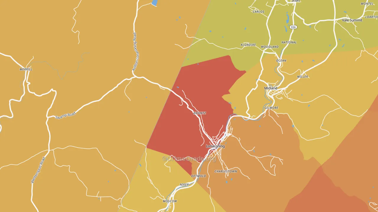 21539, MD Map of Drug-Related Crime Rates