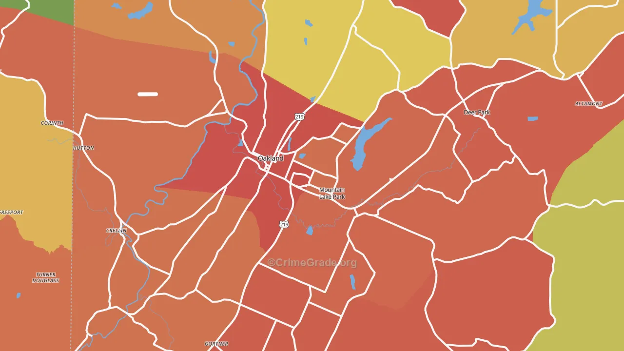 21550, MD Map of Drug-Related Crime Rates