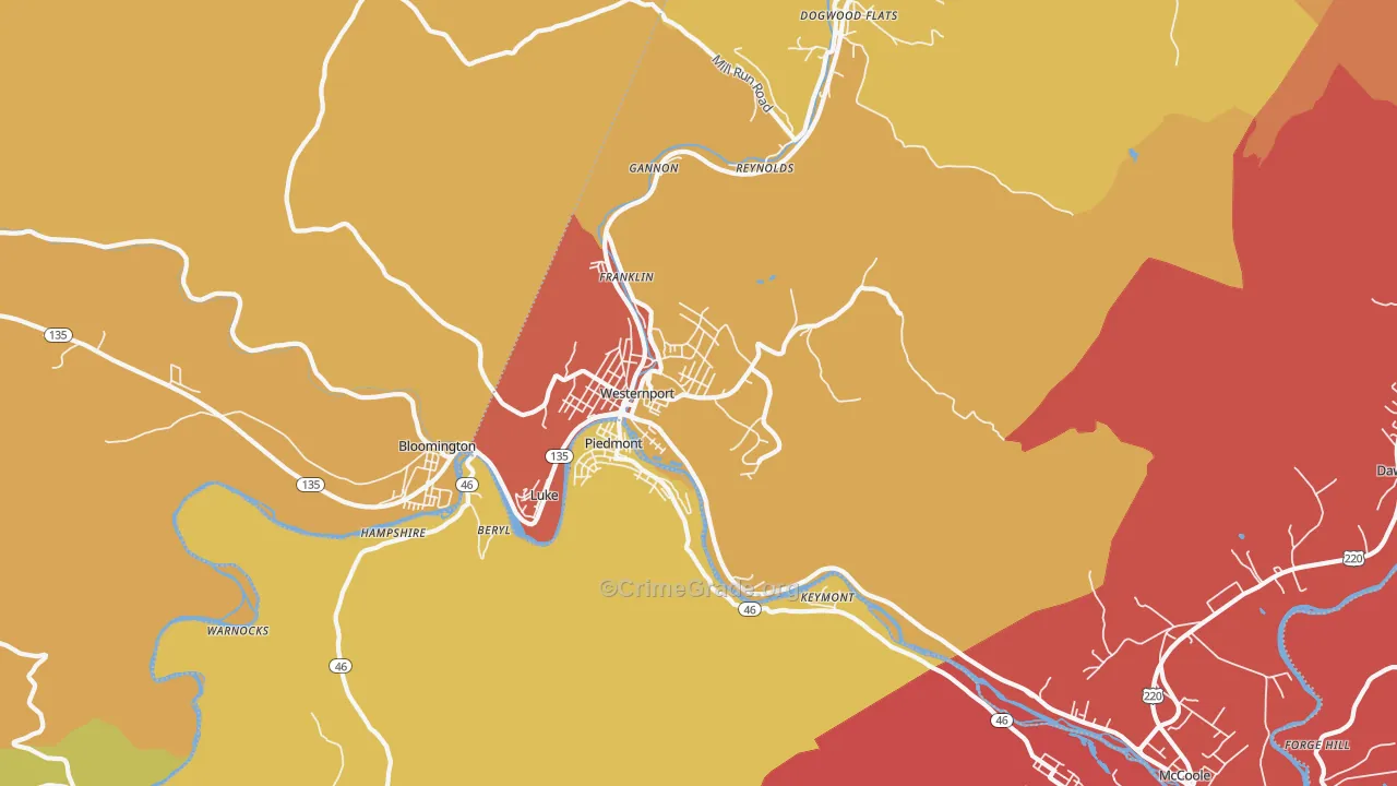 21562, MD Map of Drug-Related Crime Rates