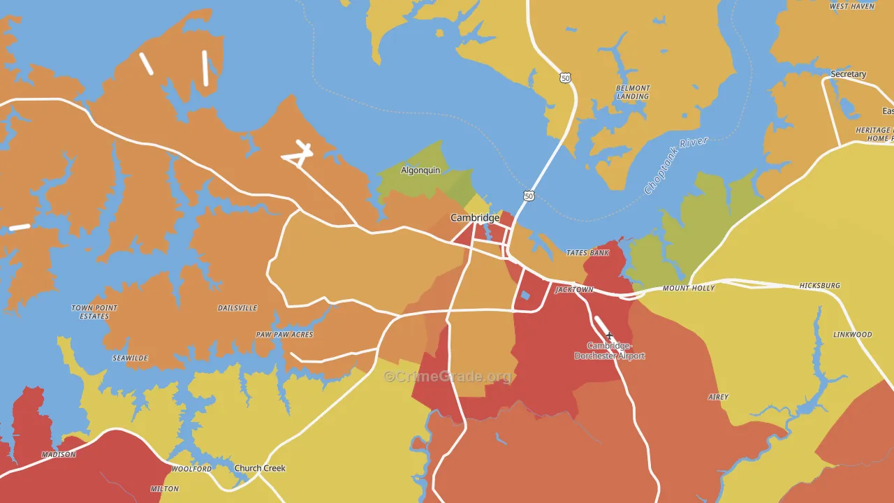 21613, MD Map of Drug-Related Crime Rates