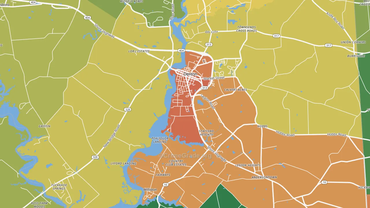 21629, MD Map of Drug-Related Crime Rates