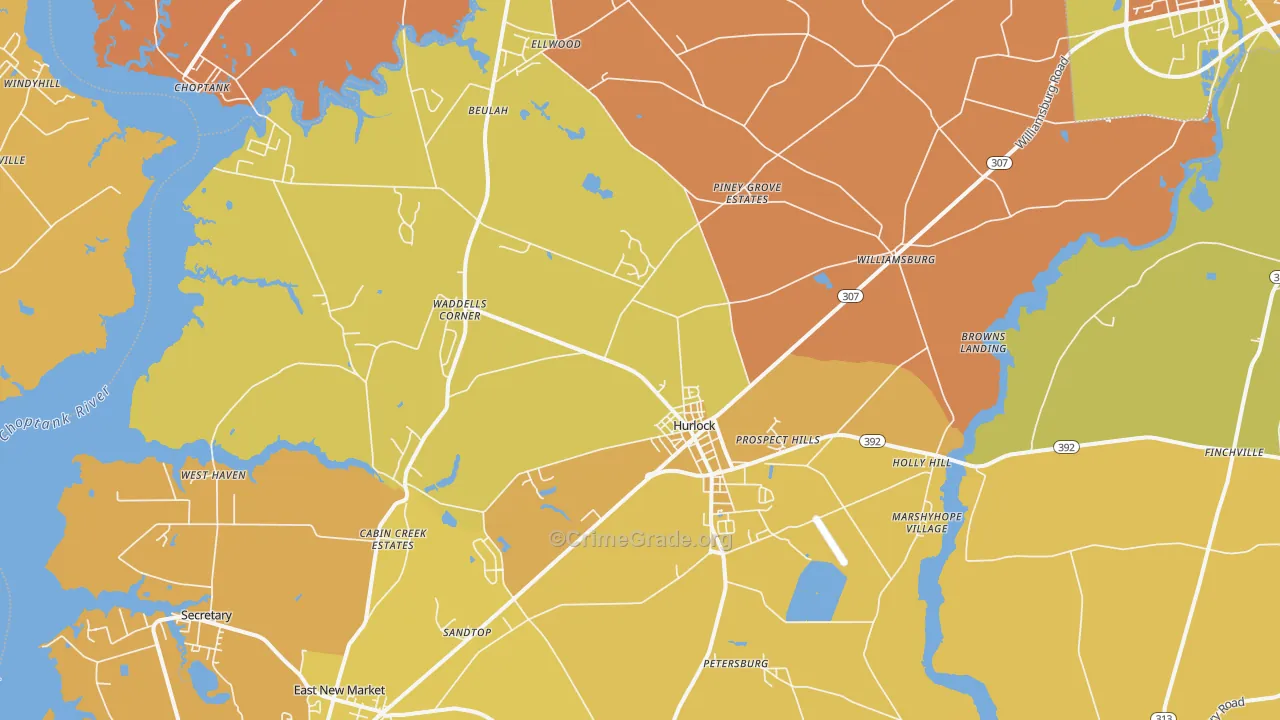 21643, MD Map of Drug-Related Crime Rates