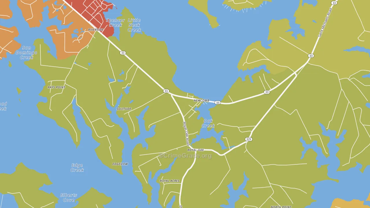 21653, MD Map of Drug-Related Crime Rates