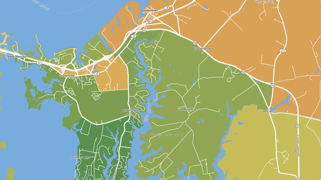 21658, MD Map of Drug-Related Crime Rates