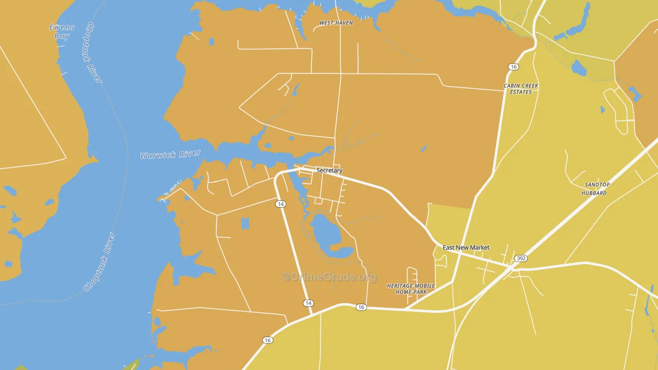 21664, MD Map of Drug-Related Crime Rates