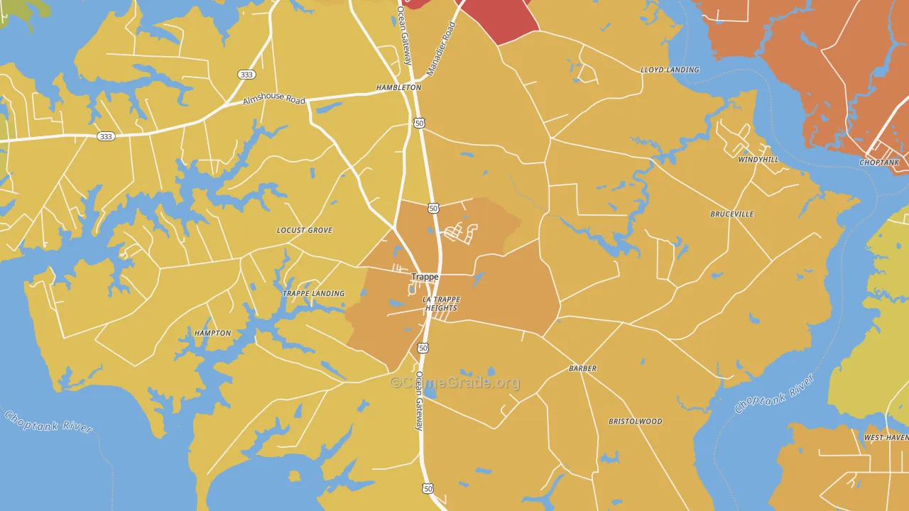 21673, MD Map of Drug-Related Crime Rates